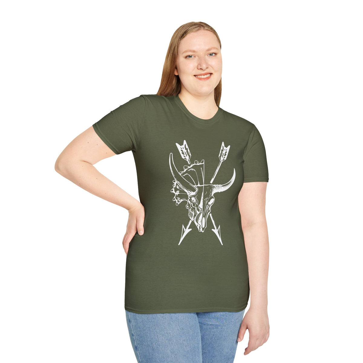 Triceratops and bison ancestors graphic t-shirt design