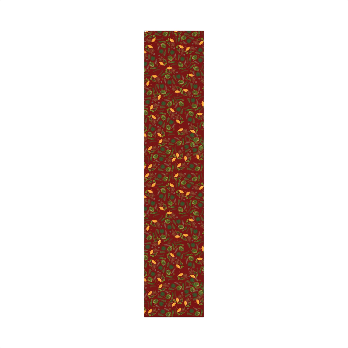 Paleobotany wrapping paper with ginkgo leaves, ferns and conifers