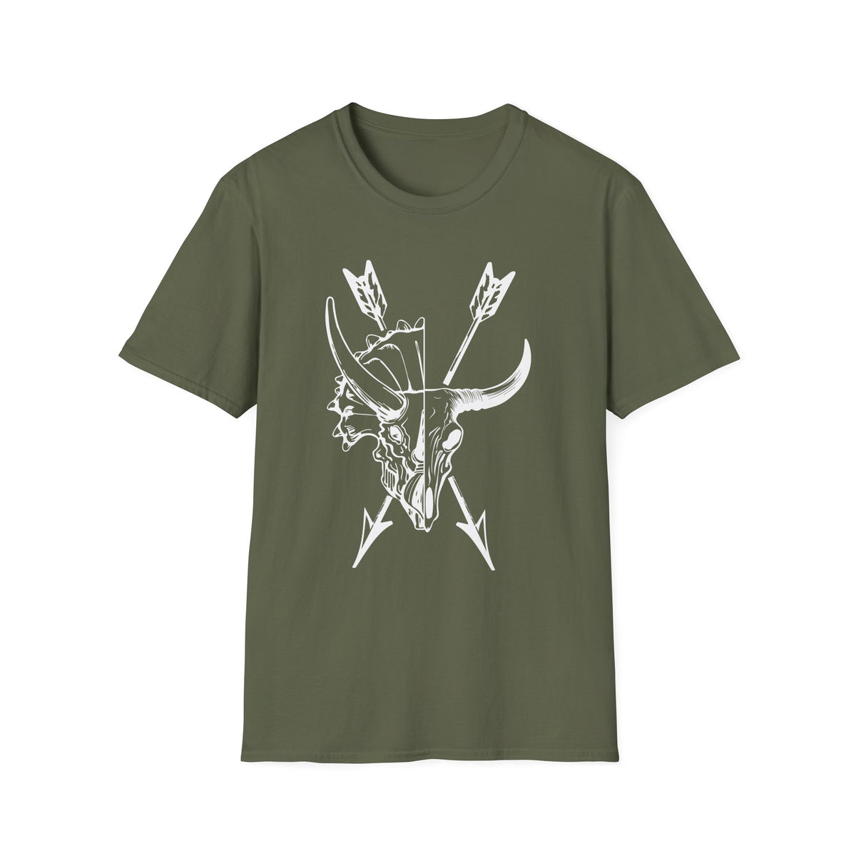 Triceratops and bison ancestors graphic t-shirt design