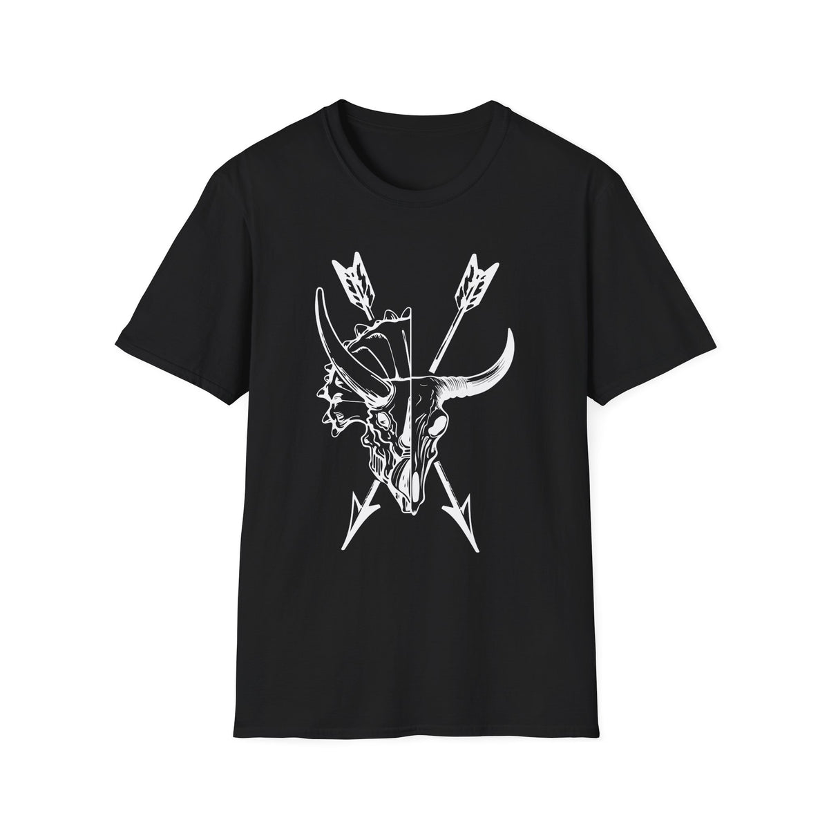 Triceratops and bison ancestors graphic t-shirt design