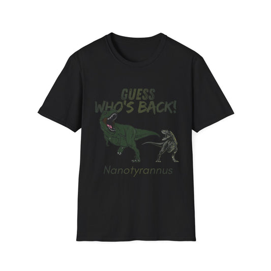 Guess Who's Back Nanotyrannus dinosaur t-shirt design